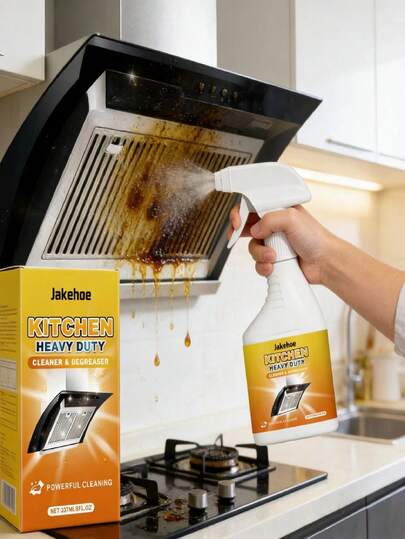 jakehoe Multifunktions-Küchenreiniger - entfettet und entfernt Flecken, ideal für Herdplatten, Spülbecken und mehr. Verabschieden Sie sich von fettigen Küchenproblemen! Dieses leistungsstarke Reinigungsmittel stellt die natürliche Sauberkeit Ihrer Küche mühelos wieder her.