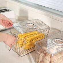 NetHong 1 PCS Food Storage Produce Saver Containers For Refrigerator, Berry Keeper Boxes For Fridge With Removable Drain Tray Keep Fresh For Vegetables/Fruit/Meat/Salad - Multicolor - View 7
