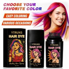 Ytruns 15ml Tinte de pelo temporal con pincel, crema de tinte de pelo lavable al instante, fácil de crear destellos coloridos, aplicación conveniente, adecuado para maquillaje de moda diario, maquillaje de festival, juego de roles, fiesta nocturna y fotografía - Multicolor - Ver 3