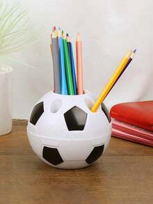 1pc Football Shaped Pen Holder, Football Shaped Toothbrush Holder, Football Shaped Pen Cup, Desktop Storage, Home Decor, Student Gift, Back To School Gift, Pencil Case, Stationery Bag, Backpack, Stationery, Desktop Storage, Home Decor, Student Gift, Back To School Gift - Multicolor - View 4