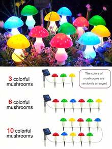 Solar Powered Colorful Mushroom String Lights Outdoor Decoration, Red Mushroom String Lights Waterproof Garden Path Landscape Yard Easter Path Halloween Garden Party Wedding Christmas Decoration (3 Styles, Battery Or Solar Powered) - Multicolor - View 15