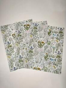 5/10/20/40张装花卉包装纸 - 柔和的蓝色、粉色、绿色、黄色花卉图案 - 轻便礼品包装，适用于生日、婚礼、派对装饰、花束 - 优雅的花卉设计，适合各种场合、节日庆典，精致的图案，细腻的质感，是手工爱好者、婚礼装饰和DIY创意的必备之选 - 彩色 - 查看 6