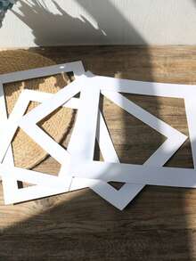 10 Piece Wooden Frame Liner, 6-Inch, 7-Inch, 8-Inch White Wooden Frame Liner For Photo Wall Display, Rectangular Gray White Lined Cardboard, Art Display Frame, Frame Cardboard - Multicolor - View 3