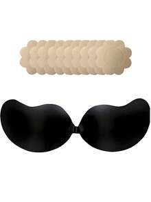 半对隐形提臀无背文胸，女士无缝自粘硅胶乳贴，连衣裙/内衣/无肩带文胸，情人节礼物 - 彩色 - 查看 82