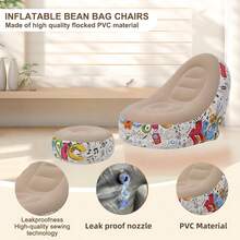 新款充气沙发露营椅，必备慵懒椅，可折叠脚凳沙发床，舒适户外躺椅，热销！ - 彩色 - 查看 8