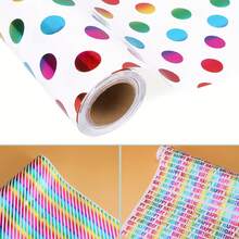 1/3 Rollos de papel de regalo de cumpleaños - Extra largo 43x300 cm, decoraciones para fiestas, suministros para fiestas de cumpleaños, envolver regalos - para cumpleaños, bodas, aniversarios - fácil de cortar y envolver para decoraciones, diseño festivo, colores vibrantes, organizadores de eventos, papel de regalo, papel de regalo a rayas, rollo de papel de regalo, papel de regalo, papel de regalo para ramos, papel de regalo - Multicolor - Ver 4