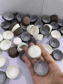 100pcs/200pcs/500pcs/1000pcs Pure White/Coffee Color Mini Cupcake Liners, 0.98 Inch Non-Stick Baking Cups, 6cm Expanded Size, Suitable For New Year, Valentine's Day, Birthday And Wedding Party Baking - Multicolor - View 7