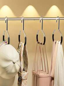 帽子收纳架，防滑衣架收纳架，创意圆形衣架，不锈钢衣架，可用于悬挂帽子、吊带、围巾、内衣。 - 彩色 - 查看 5