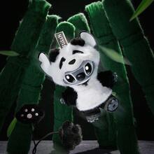 Miniso Lilo & Stitch Panda Style Plush - Urban Streetwear Vinyl Collectible Toy - Black and White - View 2