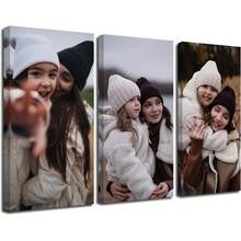 1/3pcs Customized Canvas Painting Set, Personalize Your Photo, Suitable As Valentine's Day Gift For Girlfriend, Creates Warm Atmosphere, Perfect For Home Decor And Gifts, Christmas Gift, New Year Gift, Applicable For Living Room, Bedroom, Wedding, Graduation, Family Portrait - Multicolor - View 1