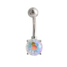 1 Piece Fashion Copper Inlaid  Belly Button Ring Personality  Belly Button Button Body Decoration Gold Belly Button Ring Jewelry - Style Fourteen: White Gold - View 12