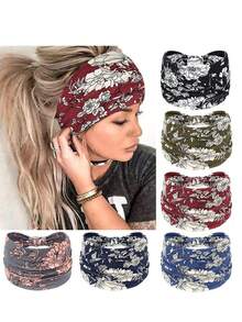 6pcs/Set Boho Style Wide Headbands For Women, Fashion Knotted Yoga Fitness Hair Accessories, African Style Headwraps Women Hair Bands Summer Outfits,Festival,Party - Multicolor - View 12