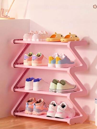 Creative Z-Shaped Shoe Rack - Minimalist Home Shoe Storage Solution - Space-Saving Narrow Organizer Rack, Suitable For Small/Medium Shoes Or Women's Shoes - Great For Home, Dorm, And Entryway