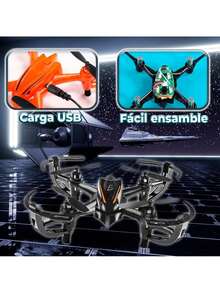 ELE-GATE Kit de Mini Dron para niños y niñas-El montaje es simple, cultiva la capacidad creativa de los niños y el interés de la tecnología de la Asociación de Ciencia y tecnología - Naranja - Ver 3