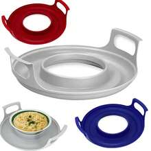 Bandeja para platos de microondas, soporte duradero antideformado para platos de microondas, suministros de cocina para el hogar, soporte para fresco para microondas NNCY - Rojo - Ver 6