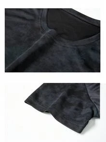 1pc Plus Size Men's Colorblock Quick-Dry T-Shirt, Suitable For Outdoor Running And Fitness, Fit For Tall Men, Summer - Grey - View 7
