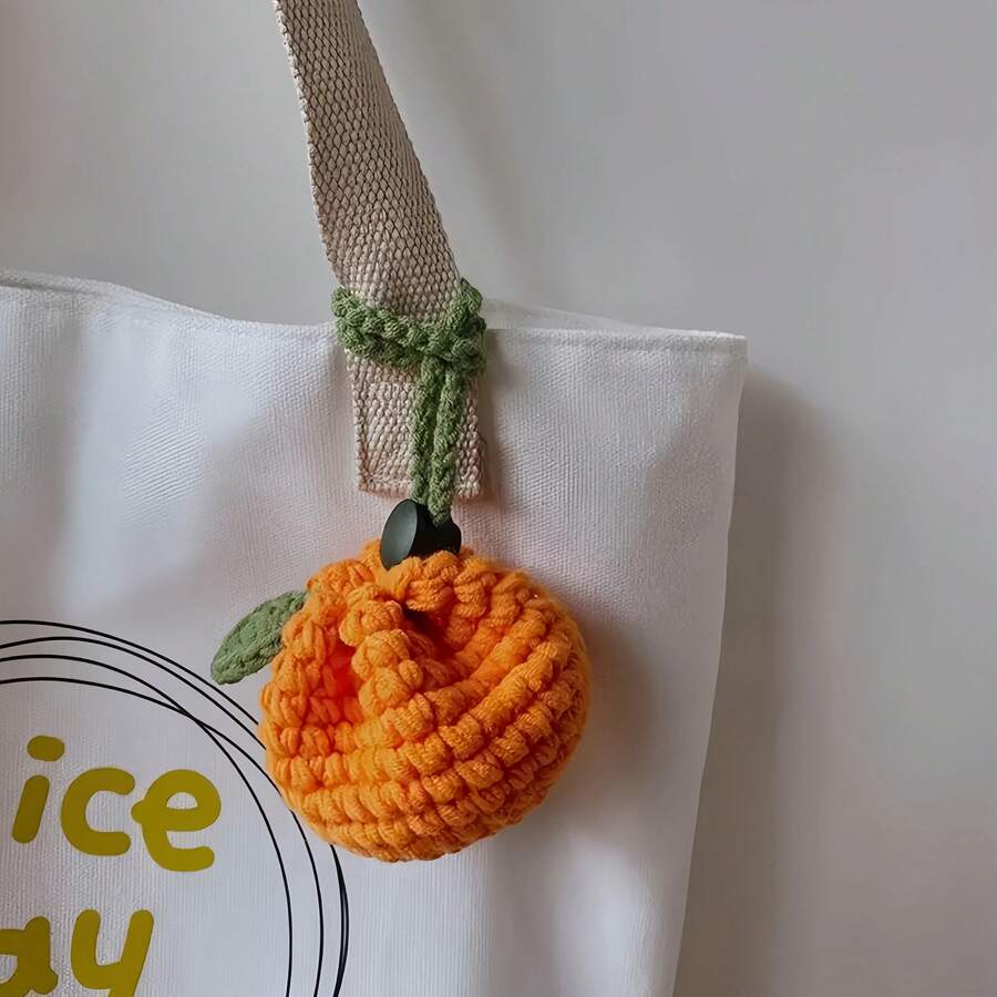 A Small Orange Storage Bag And A Handmade Woven Mini Handbag Can Be Used As A Cute Little Coin Purse Or Placed On A Bookshelf, Desktop, Or Side Table To Add Charm And Practicality To Your Space - 1pc - 查看 1