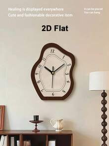 1pc Vintage Creative Desk Clock, Decorative Tabletop Clock, Entryway Clock, Wall Clock, Living Room Decor Display Clock, Battery Operated Silent For Bedroom, Back To School Study Supplies