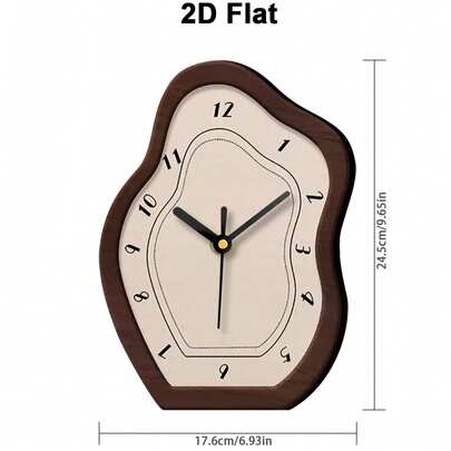 1pc Vintage Creative Desk Clock, Decorative Tabletop Clock, Entryway Clock, Wall Clock, Living Room Decor Display Clock, Battery Operated Silent For Bedroom, Back To School Study Supplies