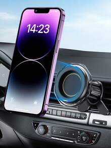 Car Rear Seat Magnetic Phone Mount - 360° Rotating Holder With Hook,Magnetic Car Phone Holder, Car Dashboard Navigation Holder, Automatic Gravity Support Air Vent Holder For Navigation & Video, Traceless Installation, Universal Fit For All Vehicles - Black - View 9