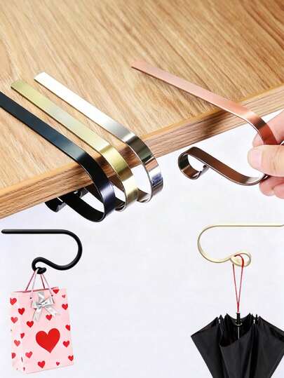 1个可调节金属壁炉挂钩，家用桌面圣诞袜挂钩，手提包挂钩，圣诞节DIY派对装饰品