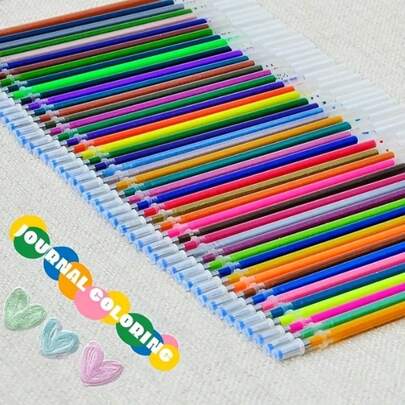 Bộ bút gel kim tuyến 24/12 chiếc - Mực nhiều màu, thích hợp cho vẽ, thủ công và viết - Bộ bút mực trung tính, sắp xếp gọn gàng | Nhựa