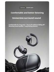 Lenovo Tai nghe Bluetooth không dây  XT80 có chất lượng âm thanh tốt, thời lượng pin dài và tai nghe nhét trong tai không gây đau và giảm tiếng ồn khi đeo lâu. - màu đen - Xem 2