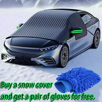 Parasol para parabrisas para todas las estaciones + Guantes de lavado de coche gratis, Parasol y cubierta para parabrisas a prueba de polvo para verano, Pantalla protectora contra la nieve para todo tipo de clima