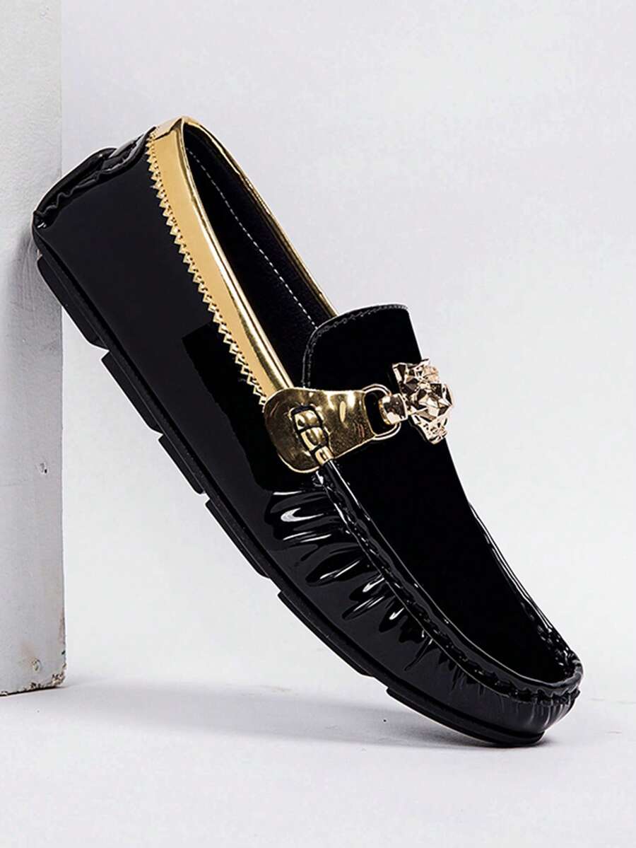 2026Men's Loafers, Casual Driving Shoes, Soft Leather, Soft Sole, Versatile Slip-On Shoes, Comfortable And Easy-To-Match Flat Shoes - 黑色 - 查看 1