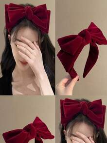 这款超大号丝绒蝴蝶结发箍适合秋冬季节，可用于派对装饰或日常佩戴。对于忙碌的公主们来说，它是一款时尚的发箍。此外，它也是送给女性的绝佳礼物和应季时尚配饰。发带，发箍 - 彩色 - 查看 2
