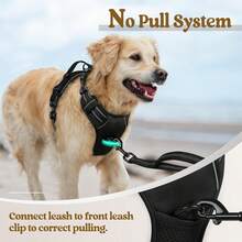 2pcs Reflective Dog Harness And 1.5 Meter Leash Breathable Pet Harness For Large And Small Medium Dogs And Cats Puppy Chest Vest Dog Walking Leash And Harness Set Accessories - màu đen - Xem 2