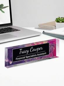1pc Customized Acrylic Desk Name Plate, 20 Styles Available, Personalized Text, Employee Appreciation Gift For Teachers, Colleagues, Nurses, Managers - Multicolor - View 15
