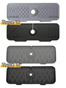 1pc Kitchen Sink Splash Guard, Silicone Faucet Mat, Silicone Sink Drain Mat, Silicone Kitchen Sink Tray, Faucet Splash Guard, Drip Pad, Drain Mat, 5° Tilted Design For Easy Drainage, 90° Foldable Design, Waterproof, Anti-Slip - Multicolor - View 9