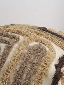 1pc Geometric Line Pattern Cushion Cover, Bohemian Plush All-Over Embroidered Tassel Decorative Pillow Sham For Living Room, Bedroom, Sofa, Bedroom, Home Decor, Outdoor Patio, Garden, Holiday Party, Car, Seasonal Use, Without Insert, 30*50cm, 45*45cm - Multicolor - View 5