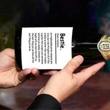 6pcs Self-Adhesive Funny Happy Birthday Wine Bottle Labels, Suitable For Men And Women, Friendship Gift, Birthday Gift, Wine Bottle Stickers, Cute Aesthetic Small Items, Unique Single Item, Valentine's Day Gift Labels - White - View 6