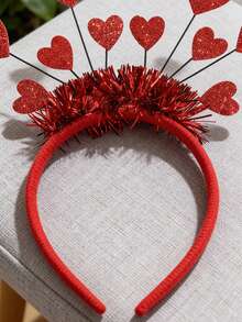 Diadema con corazón rojo lindo - Accesorio para fotografías y citas - Regalo de tocado con corazón dulce para niñas, fiesta, Día de San Valentín, disfraz - Multicolor - Ver 8