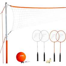 Sports Voleibol + Bádminton Combo - Patio Trasero + Voleibol de Playa al Aire última intervensión + Red de bádminton - Bádminton portátil + Red de Voleibol con Bastones, Voleibol, Raquetas + - Motor de arranque - Ver 1