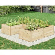 Outdoor Wooden U-Shaped Raised Garden Bed With 19.6" Depth Planter Box Deep Raised Planter Garden Bed For Vegetables Patio Garden Backyard Gardening Raised Planter Box - 7.5x6x1.6 英尺 - 查看 1
