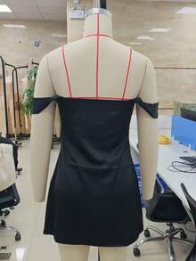 Homecoming Satin Mini Dresses For Women Off Shoulder Corset Formal Short Dress Teens Bodycon Mini Cocktail Gown - 淺藍色 - 查看 7