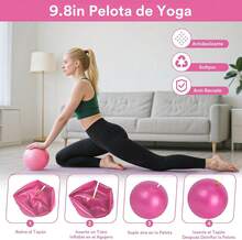 13PCS Pilates Kit, Juegos de Equipos de Fitness para el Hogar, 9.8 Inch Pelota de Yoga, Bandas de Resistencia, Anillos de Tensión, Anillos de Masaje, Equipo de Fitness Portátil - negro - Ver 5