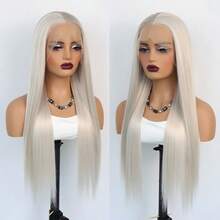 Stunning Purple Hair Synthetic Lace Front Wigs For Women 26 Inch Pre Plucked Long Straight Hair Wigs 13X4 HD Lace Wigs Glueless Colored Wigs Heat Resistant Halloween Wigs Long Silky Straight Lace Front Wigs For Daily Christmas Party Cosplay Use - Multicolor - View 8