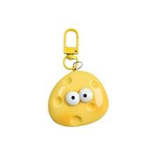 Cute Large Eyes Cheese Keychain, Fun Realistic Cheese Pendant, Adorable Backpack Charm, Unique Gift For Students, Couples & Best Friends - Móc khóa phô mai vàng số 1 - Xem 4