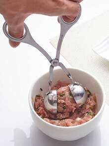 1pc Ball Machine, Stainless Steel, Non-Stick Ball Machine, Pliers, Cake Ball Machine With Cookie Dough Ice Tongs, Kitchen Spoon, Kitchen Gadgets, Kitchen Supplies, Kitchen Tools, Kitchen Stuff, Kitchen Utensils - White - View 6