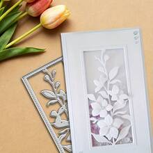 1个花框金属切割模具，DIY剪贴簿压花模具，卡片制作模板，适用于相册、手工卡片装饰