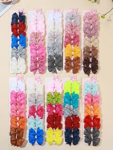 50/100 Pcs Colorful Boutique Grosgrain Ribbon Pinwheel Hair Bows, Cute Bow Hair Clips Hairpins Hair Barrette Hair Accessories In Pair For Birthday Gifts And Daily Use - Multicolor - View 4