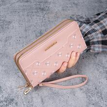 Cartera para Mujeres Estilo Largo Monedero Simple - Rosa - Ver 13