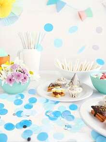 1pc Colorful Sequin Round Confetti Atmosphere Decor For Baby Birthday Party, Balloons & Paper Pieces, Suitable For Party Decoration - Multicolor - View 5