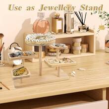 LOVEWE Multi-Tier Wooden Plant Stand (30cm*23cm) - Sturdy/Natural Wood, Small Potted Plants/Succulents, Home/Balcony/Office, Christmas/New Year Gift, Original Wood Color - 原木色 - 查看 5