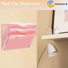 Kuntine.B Organizador de archivos de pared para oficina y hogar organizador de archivos de pared para oficina y hogar negro 3 niveles - 3 niveles rosa - Ver 6