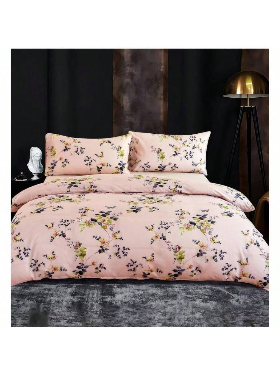 Kit de impresión de fundas nórdicas GB color salmon de diseño floral de alta durabilidad de 260cm*220cm